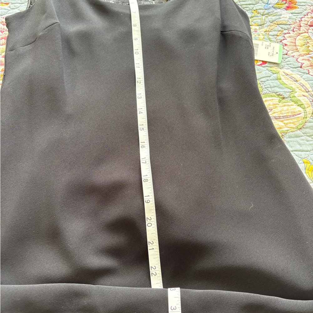 NWT Evan-Picone Women 8P Black Lace Sheath Dress Sleeveless Rhinestone Accent - Picture 10 of 10